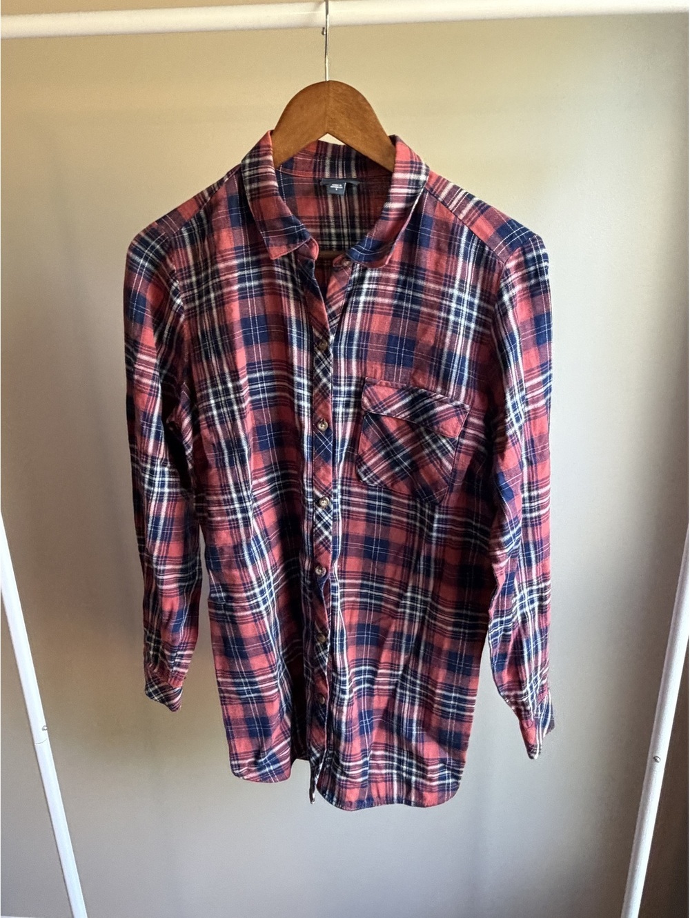 J. Jill 100% cotton plaid long sleeve button down shirt